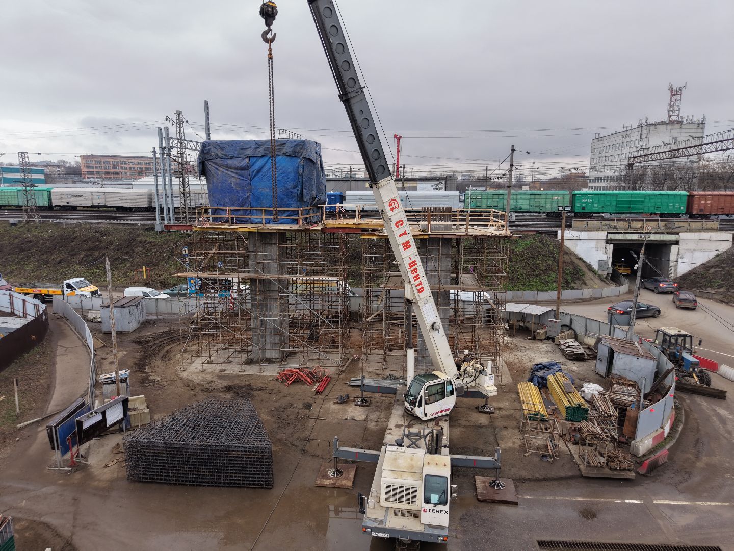 видео с коптера, путепровод через железную дорогу, путепровод в люберцах,