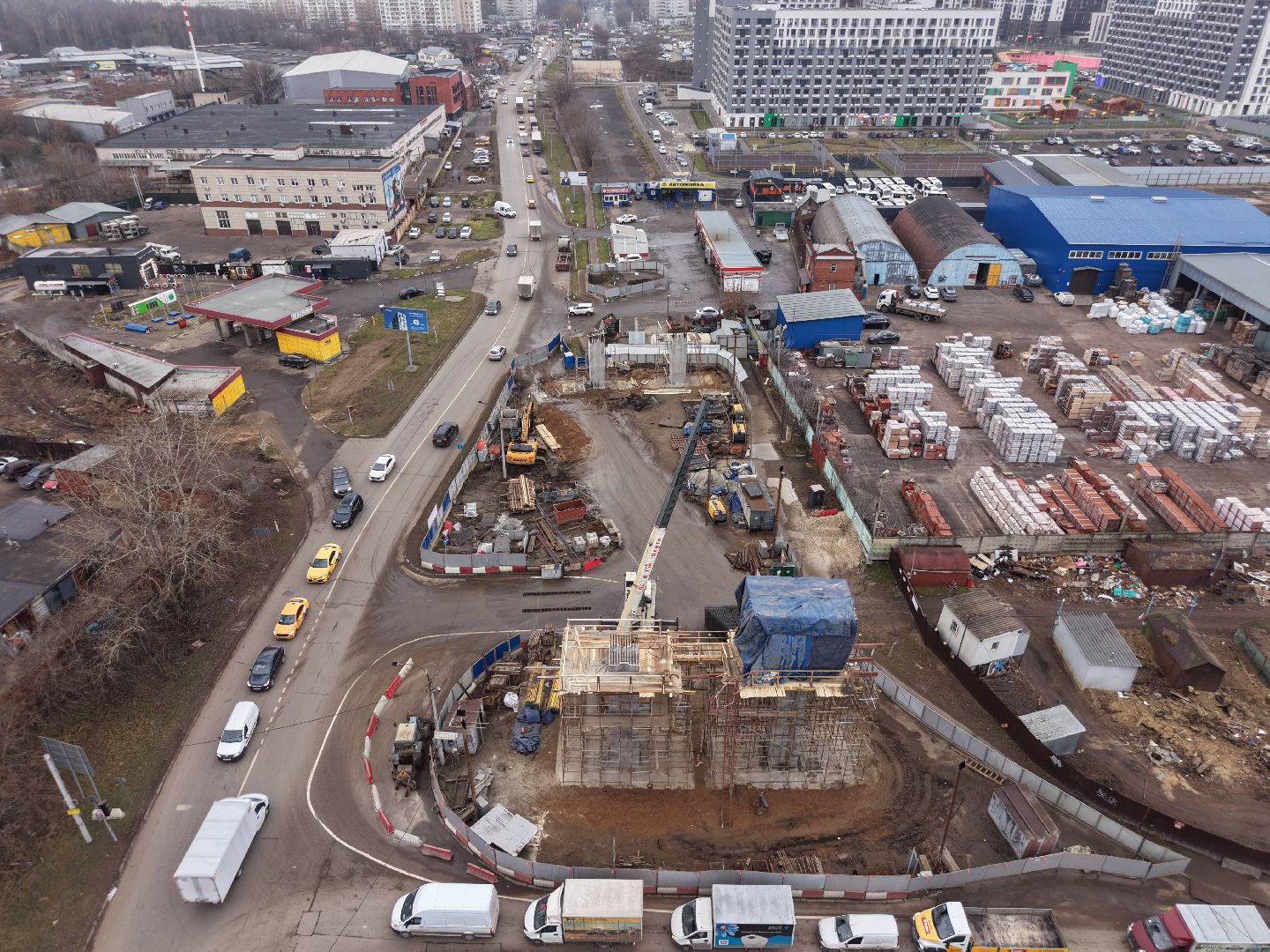 видео с коптера, путепровод через железную дорогу, путепровод в люберцах,