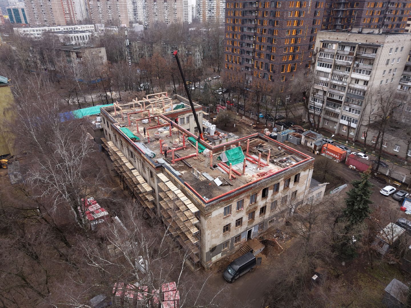 видео с коптера, ухтомская больница,