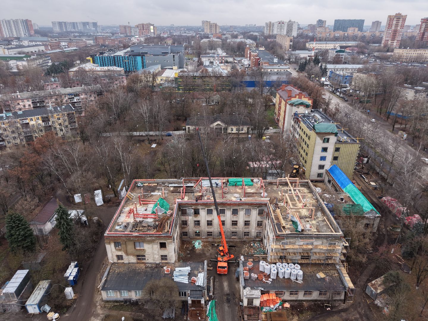 видео с коптера, ухтомская больница,