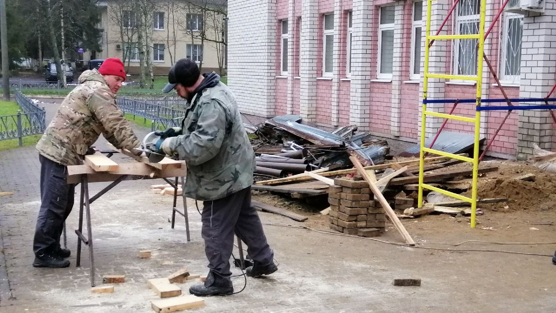 городской округ восход, благоустройство, входная группа, крыльцо, здание администрации,