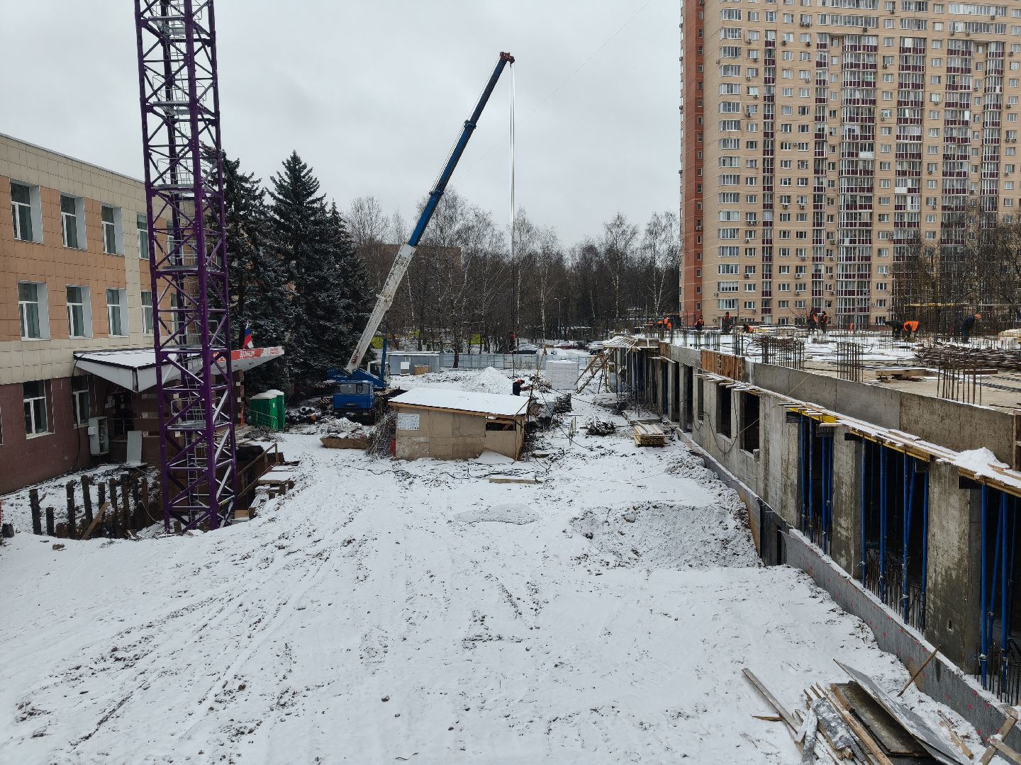 одинцово, строительство пристройки, пристройка к школе 9,