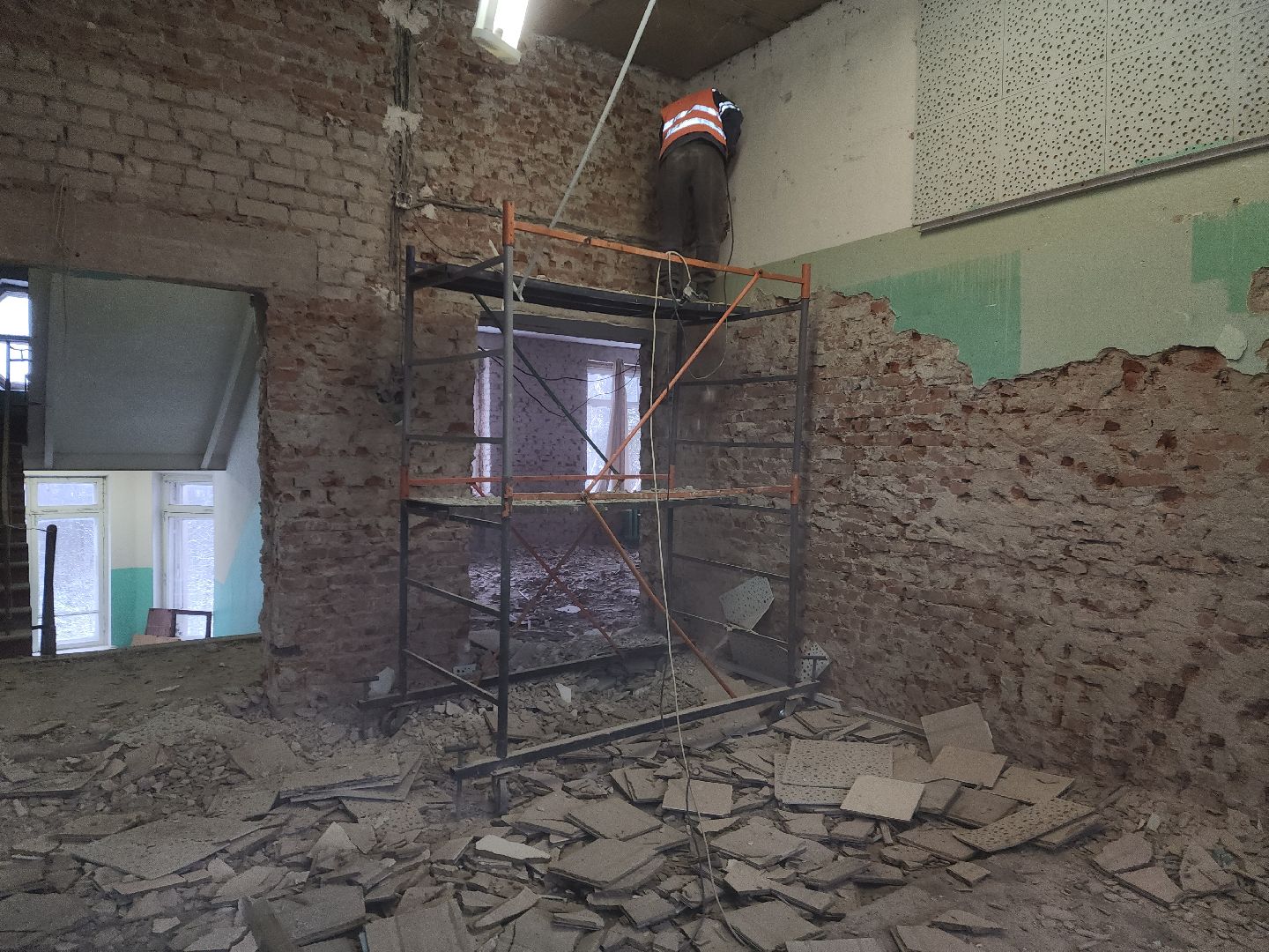 красноармейск, городской округ пушкинский, капремонт школы,демонтажные работы,