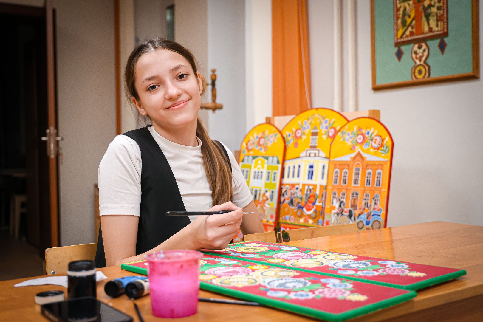 клин, общество,  культура, выставки, городецкая роспись, подмосковье,