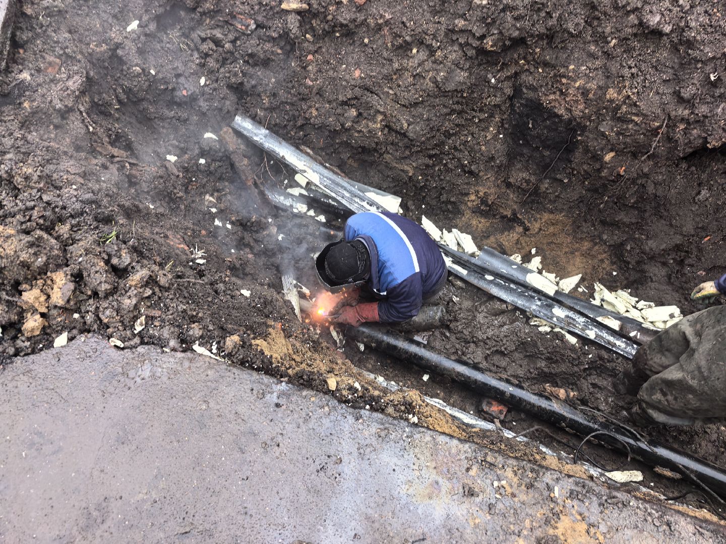 серебряные пруды, поселок успенский, ликвидация аварии на теплотрассе,