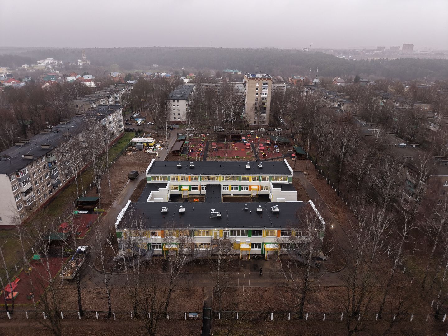 видео с коптера, детский сад в подольске,
