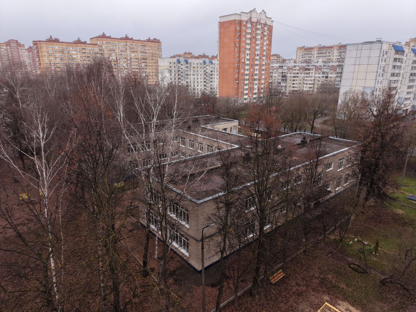 видео с коптера, детский сад при школе 27, детский сад в подольске,