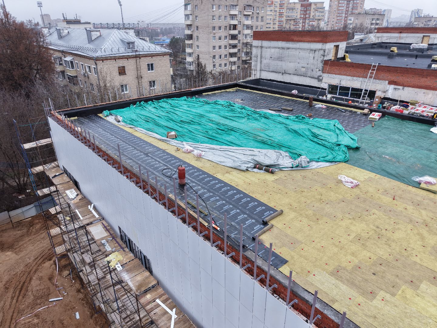 видео с коптера, пристройка к школе 16 в подольске,