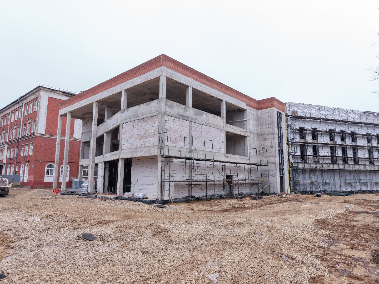 видео с коптера, пристройка к школе 16 в подольске,