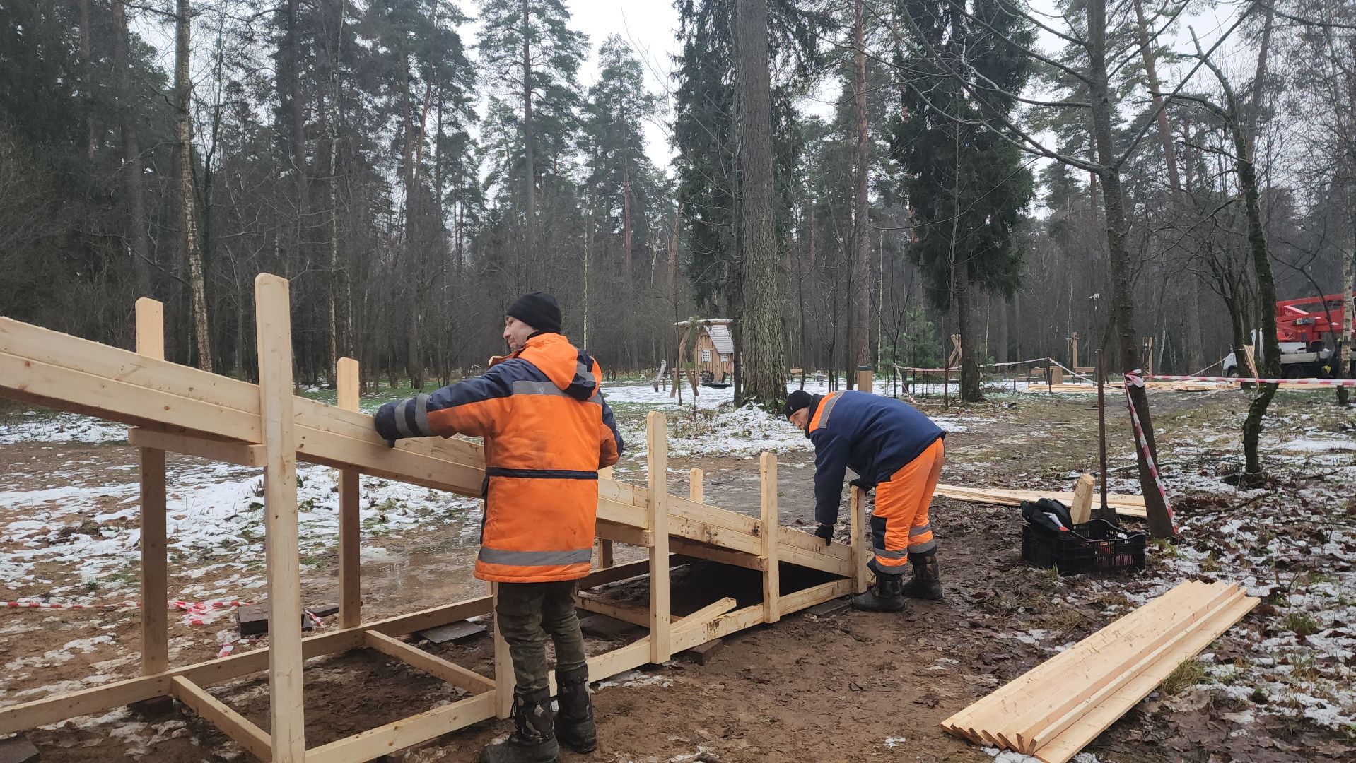 красноармейск, городской округ пушкинский, банный лес, горка для тюбинга,