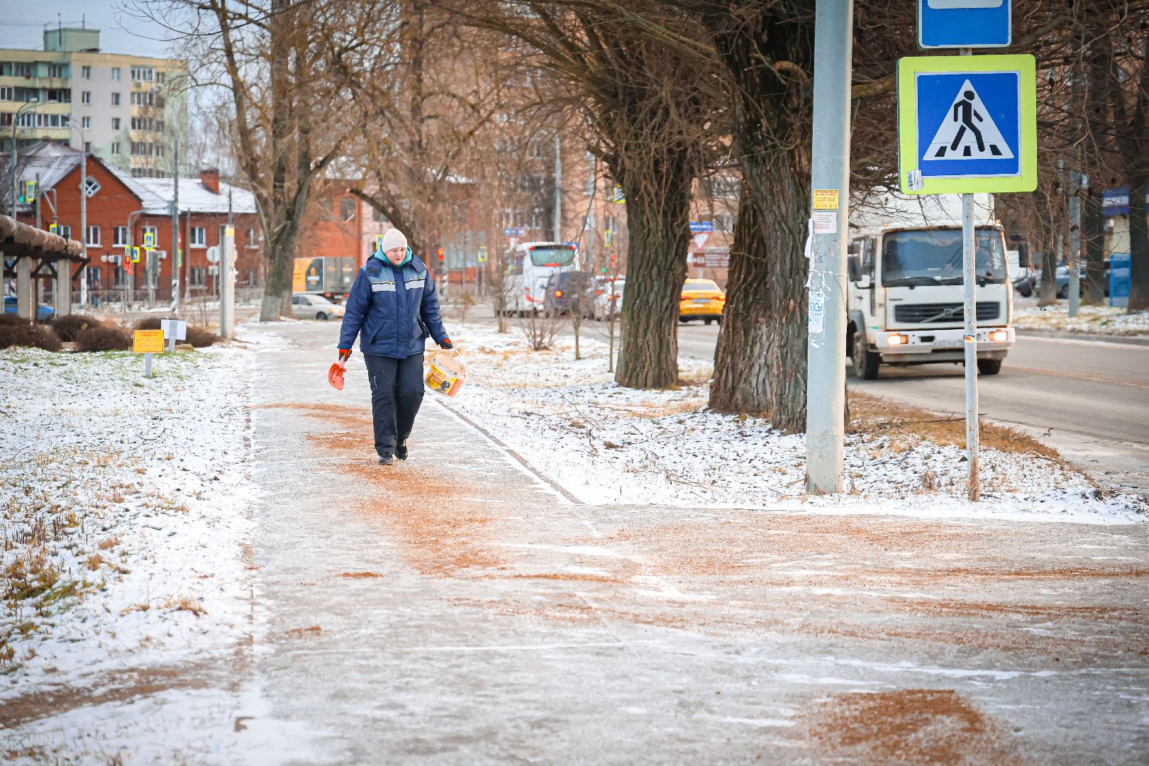 клин, общество, благоустройство, обработка дорог, борьба с гололедом,