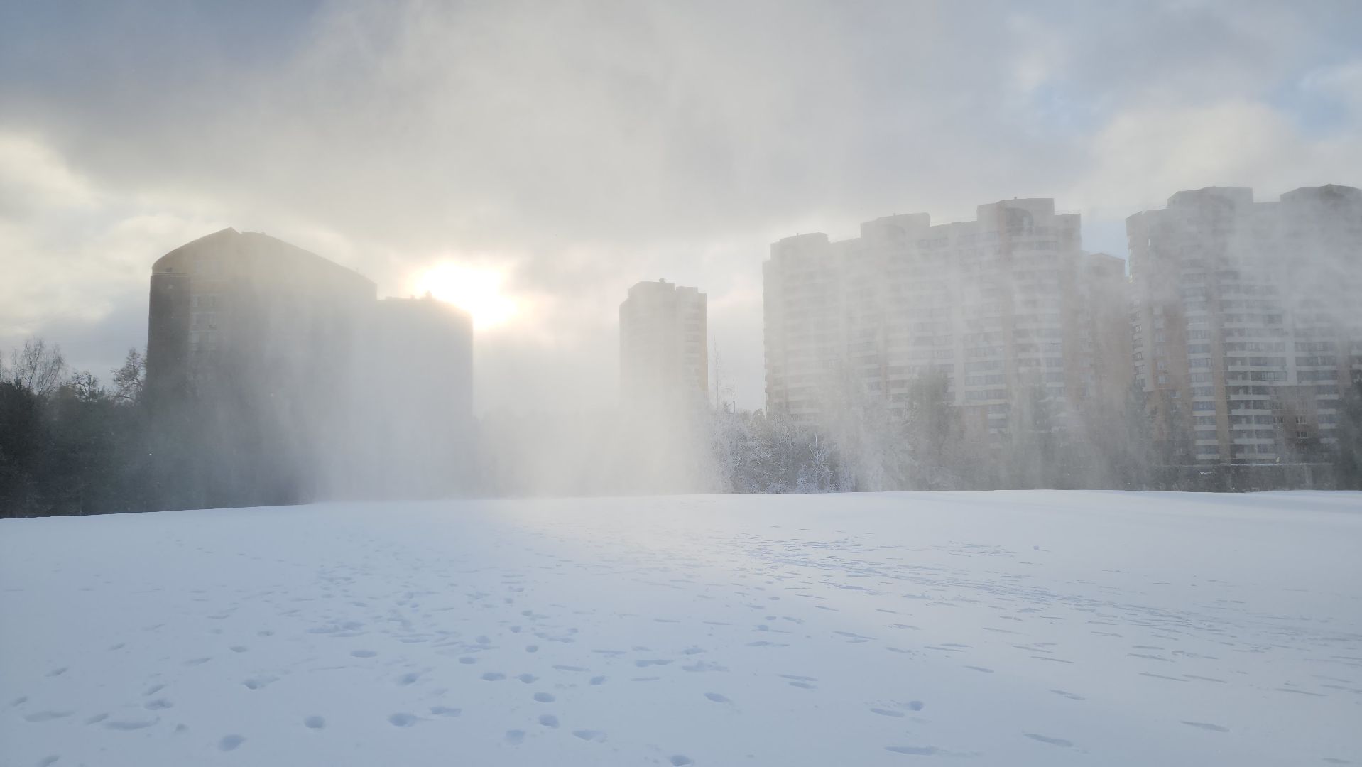 лыжный стадион, снеговые пушки, зима в  подмосковье, красногорск,