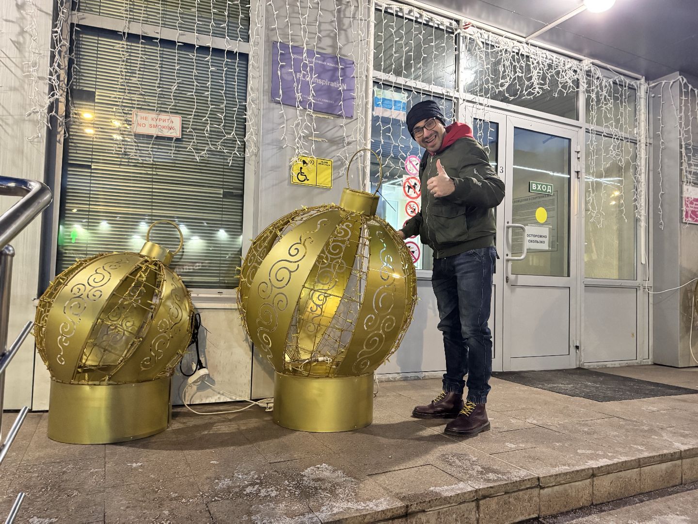 шаховская школа, новогодние украшения, зима в  подмосковье,