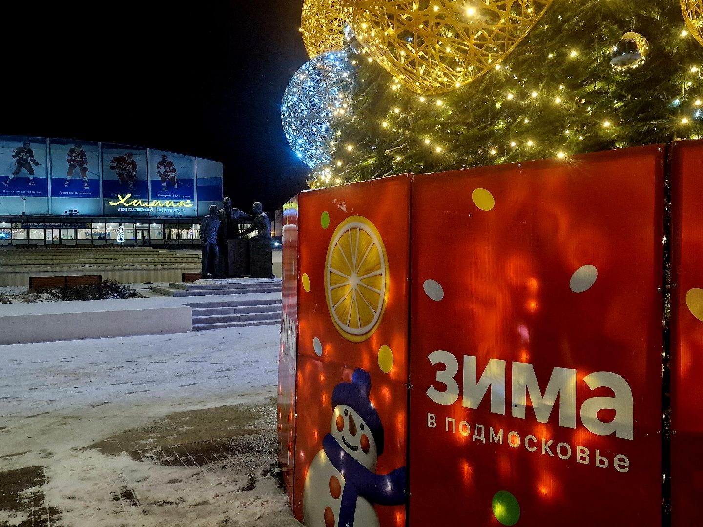 воскресенск, зима в  подмосковье, ледовый каток,