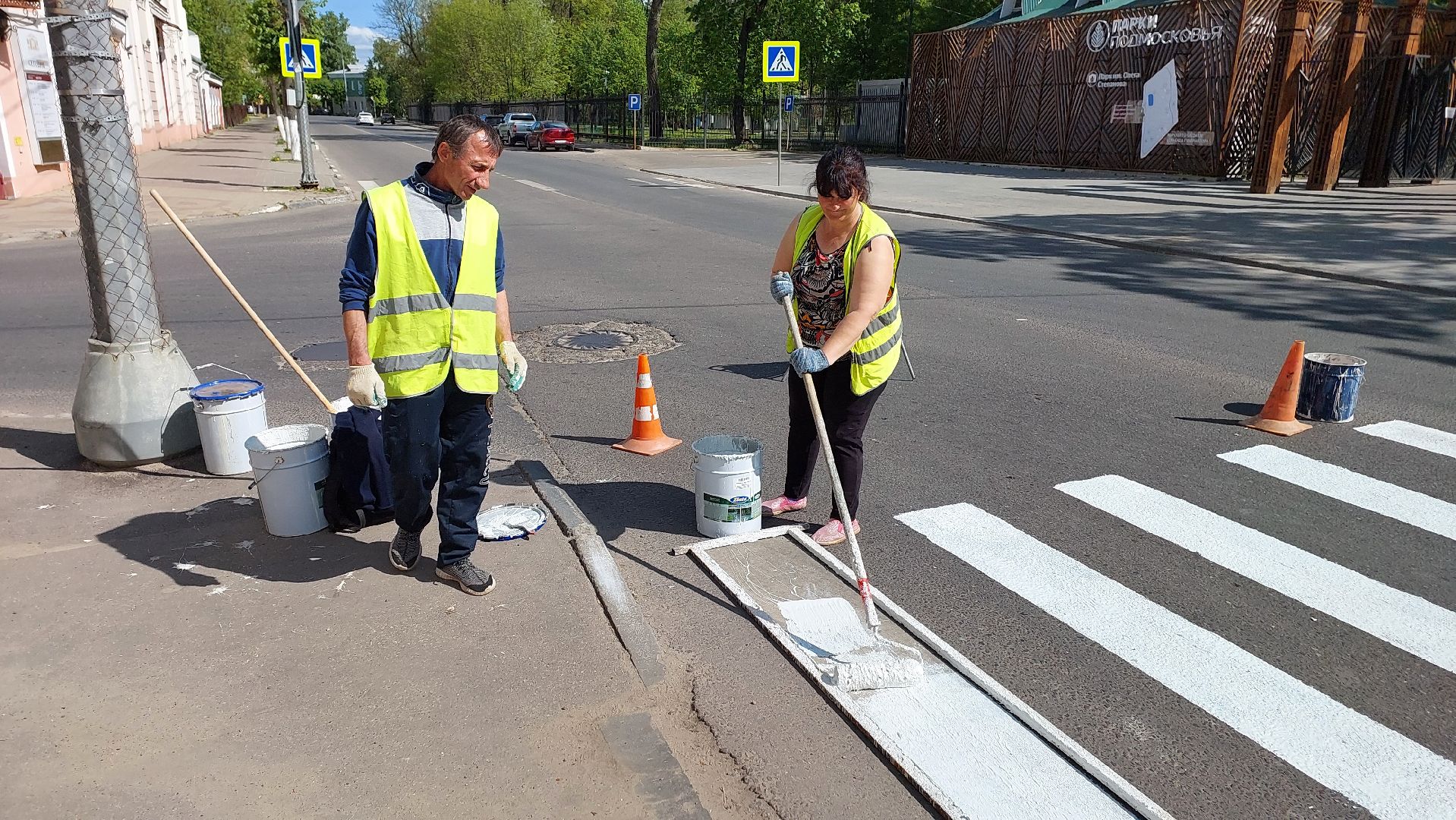 Комбинат Благоустройства, серпухов, дороги, зебра, дорожная разметка, пешеходный переход,
