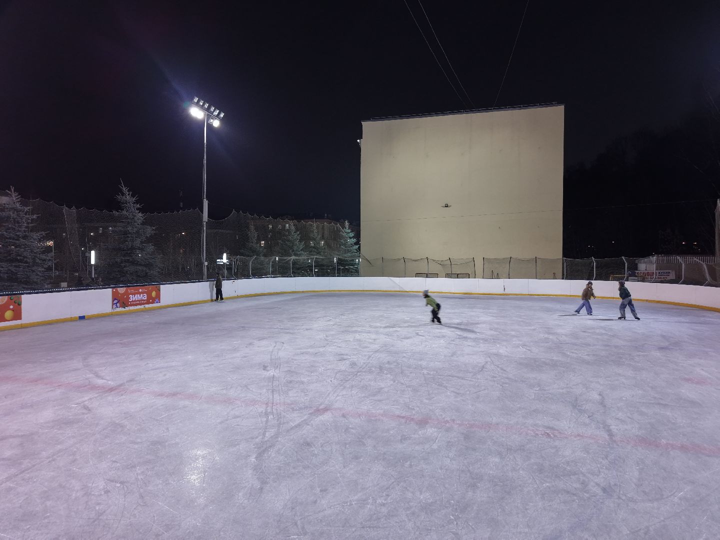 видео с коптера, каток в королеве, каток у дворца культуры королев,