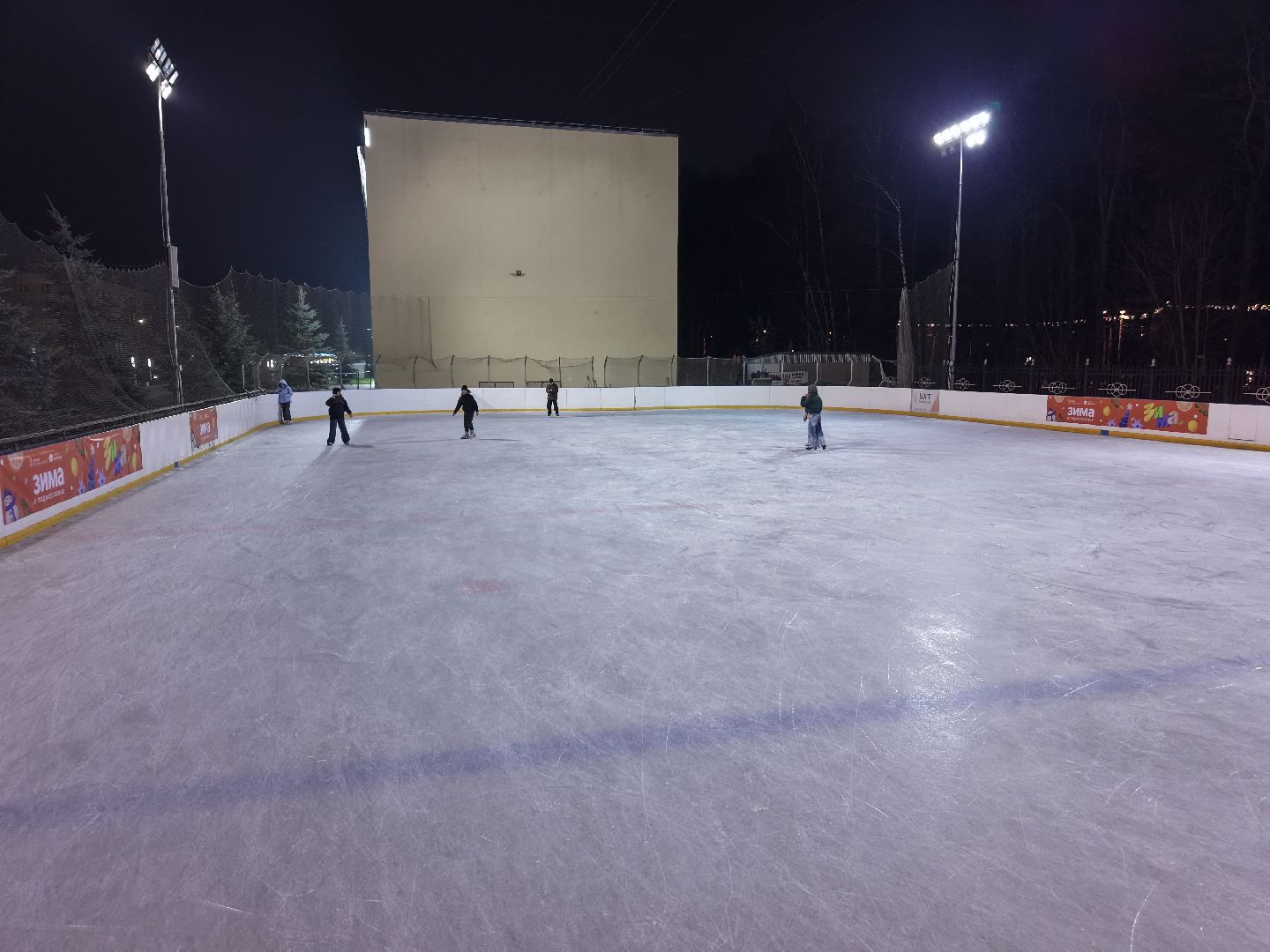 видео с коптера, каток в королеве, каток у дворца культуры королев,