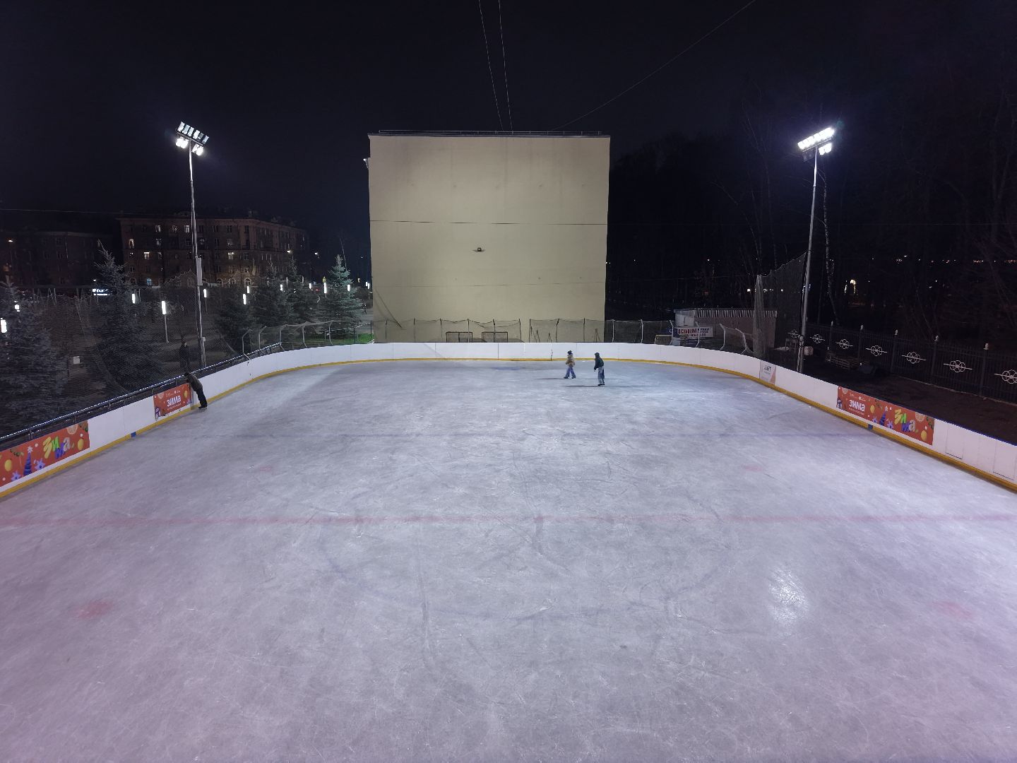 видео с коптера, каток в королеве, каток у дворца культуры королев,