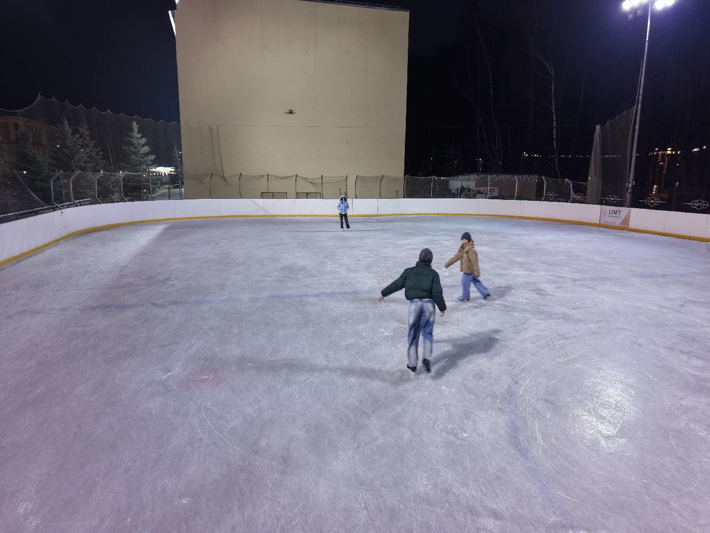 видео с коптера, каток в королеве, каток у дворца культуры королев,