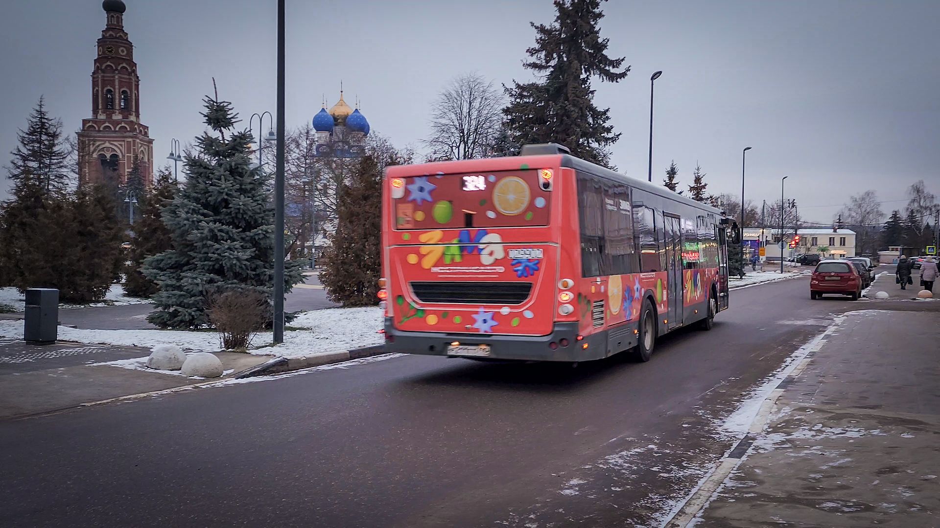 бронницы, новогодние автобусы в бронницах, мострансавто, автобусы зима в подмосковье бронницы, брендированные автобусы в бронницах,