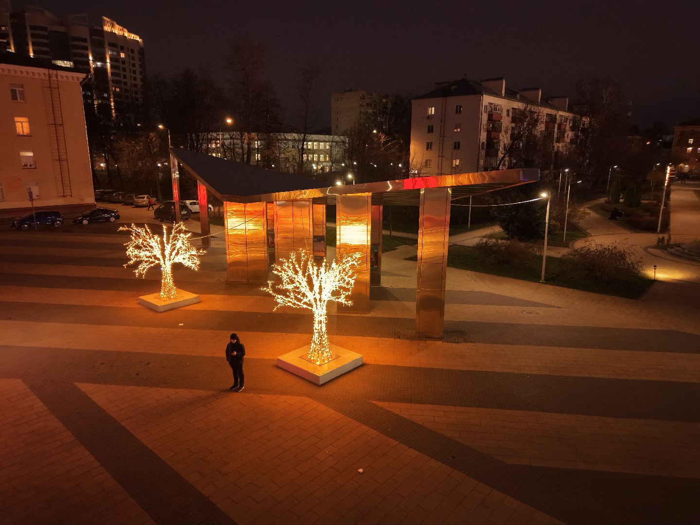 видео с коптера, елка в королеве, новогодняя елка на центральной площади королева,