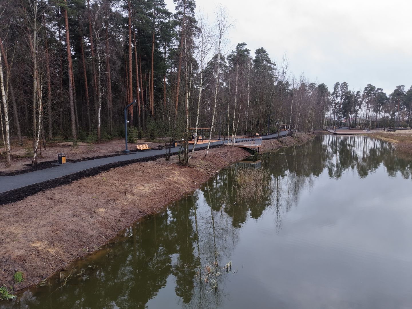 видео с коптера, лесопарк стрелки,