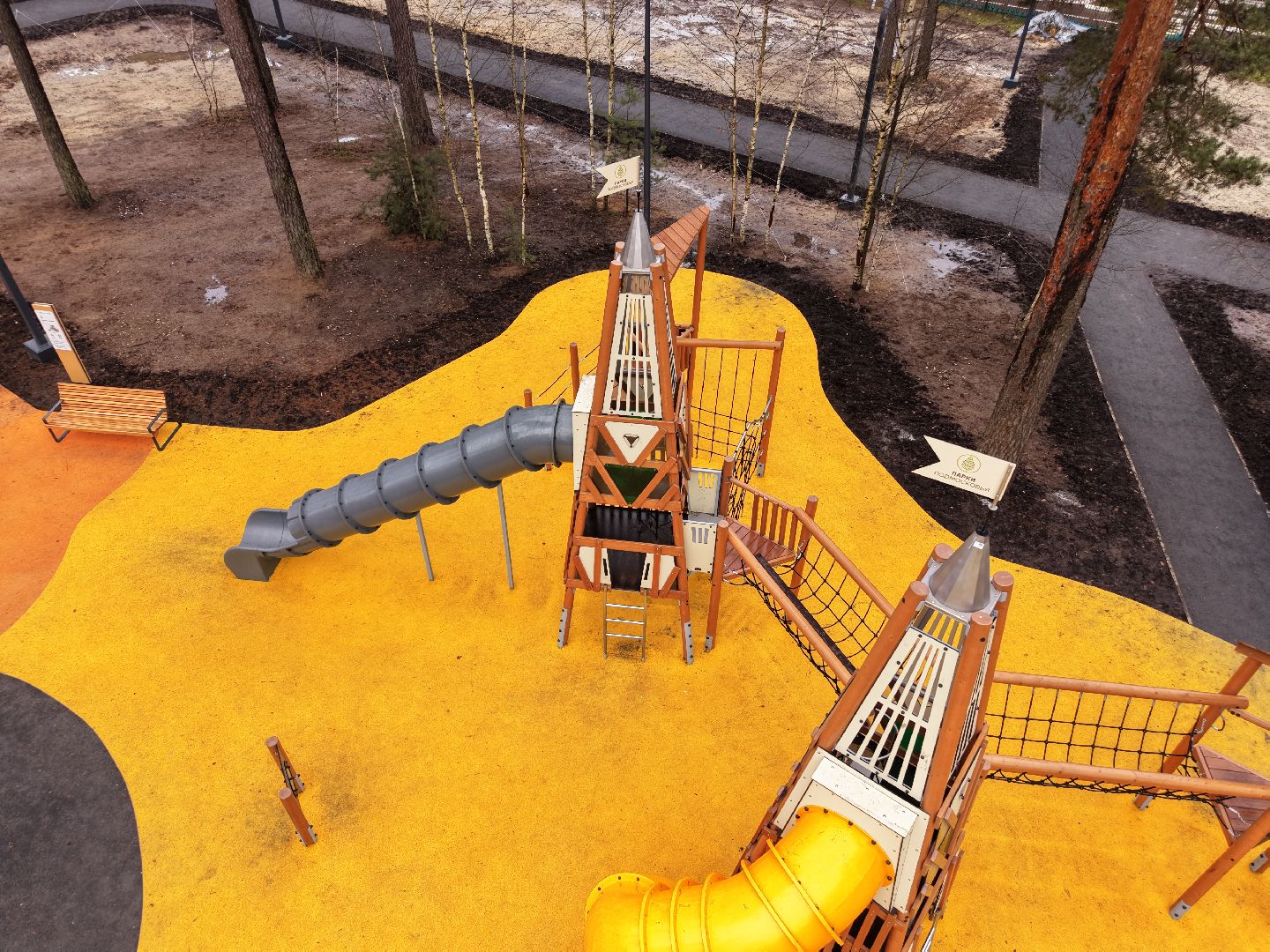 видео с коптера, лесопарк стрелки,