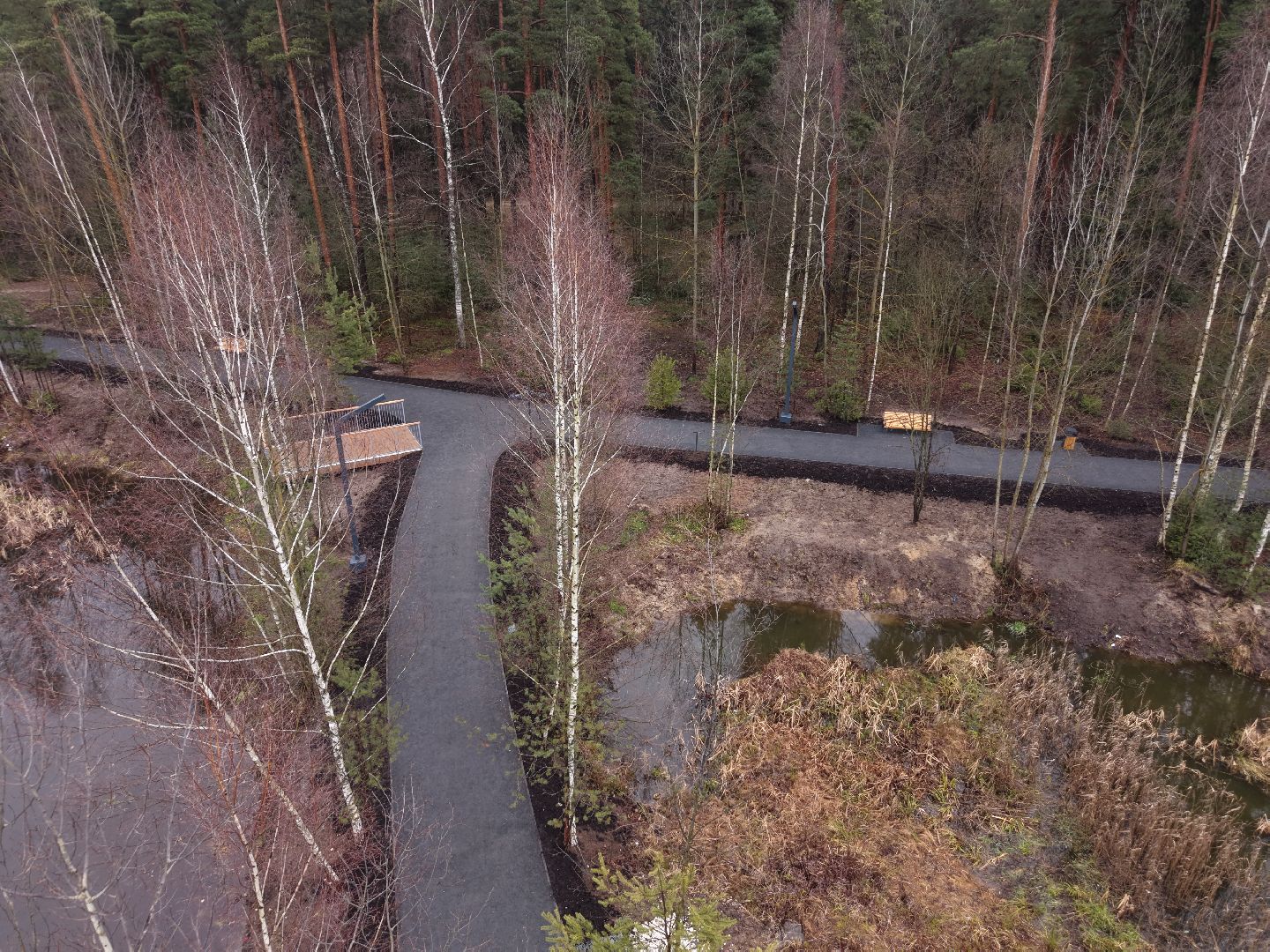 видео с коптера, лесопарк стрелки,