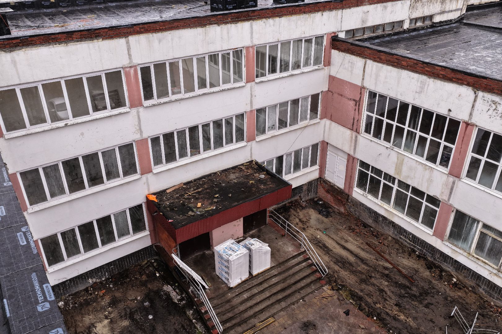 видео с коптера, школа 16 орехово-зуево, капремонт школы 16,