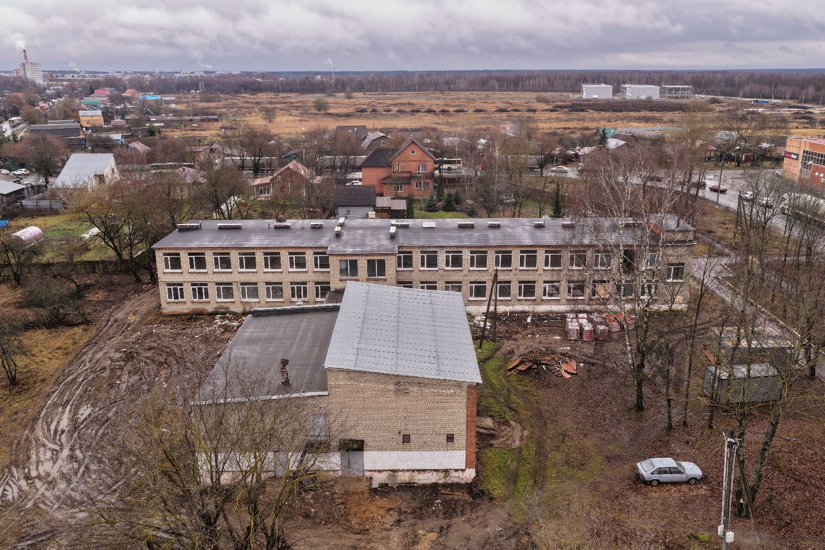 видео с коптера, школа в кабаново,