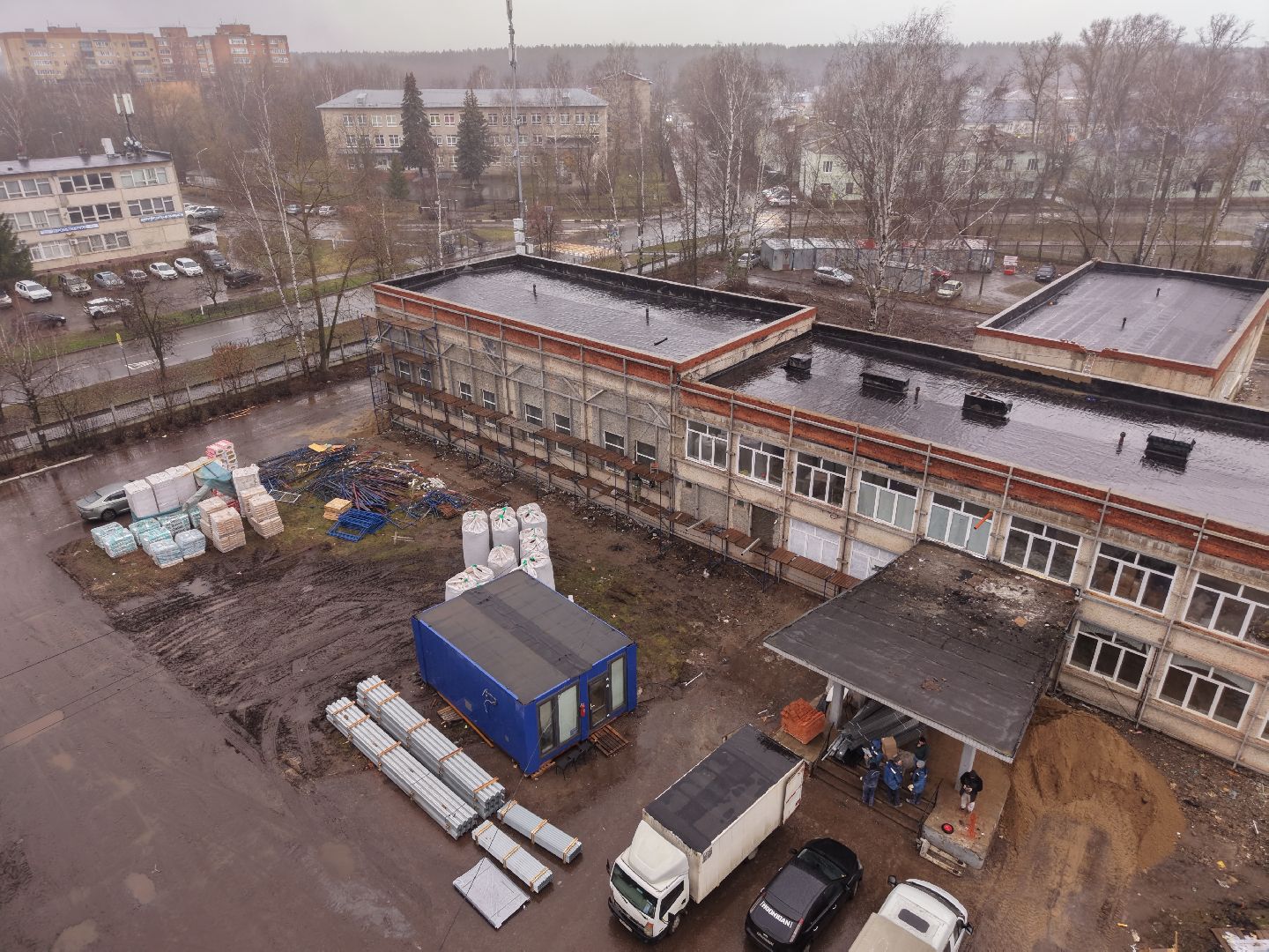 видео с коптера, школа 20 орехово-зуево, капремонт школы 20,