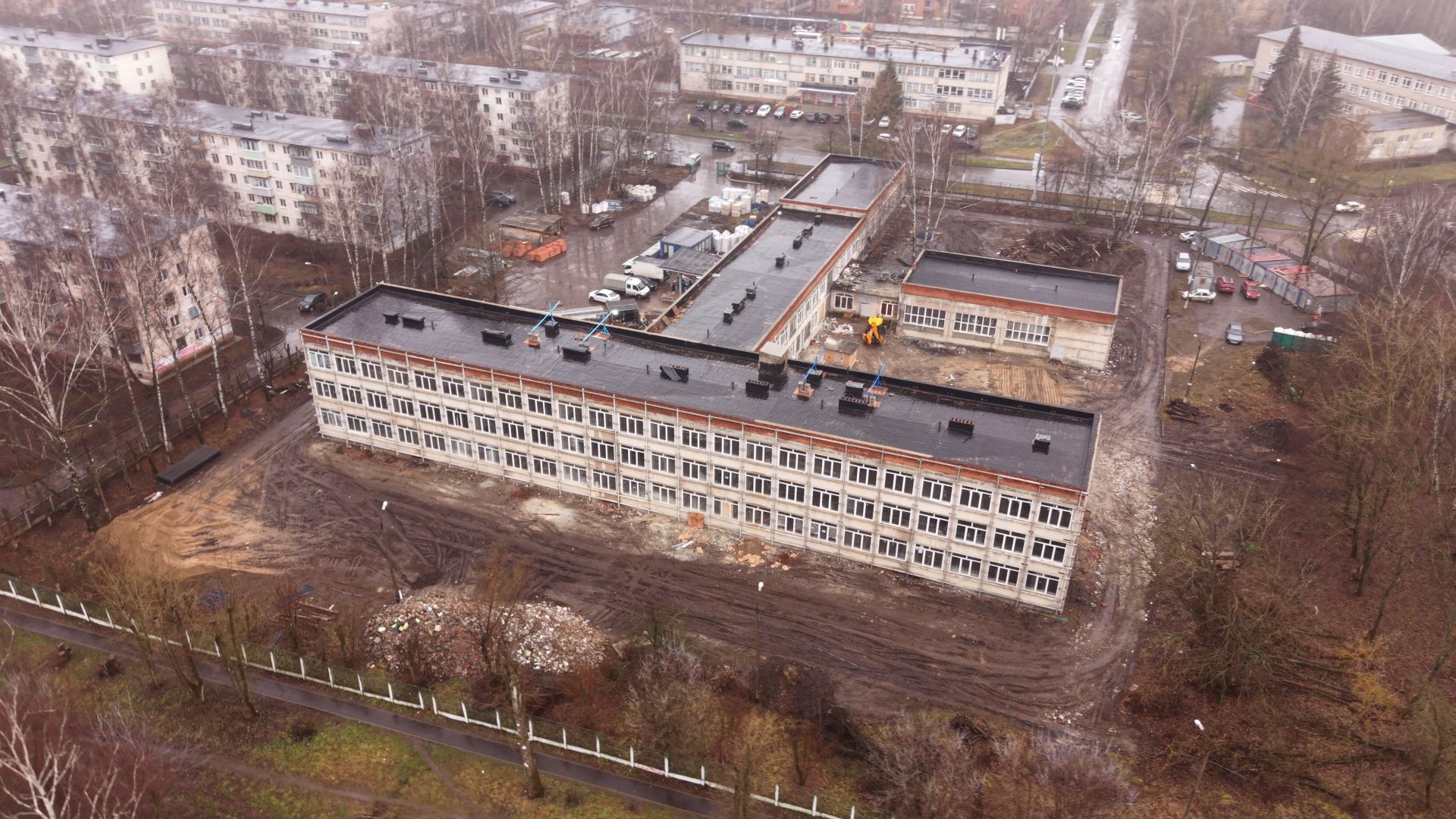 видео с коптера, школа 20 орехово-зуево, капремонт школы 20,