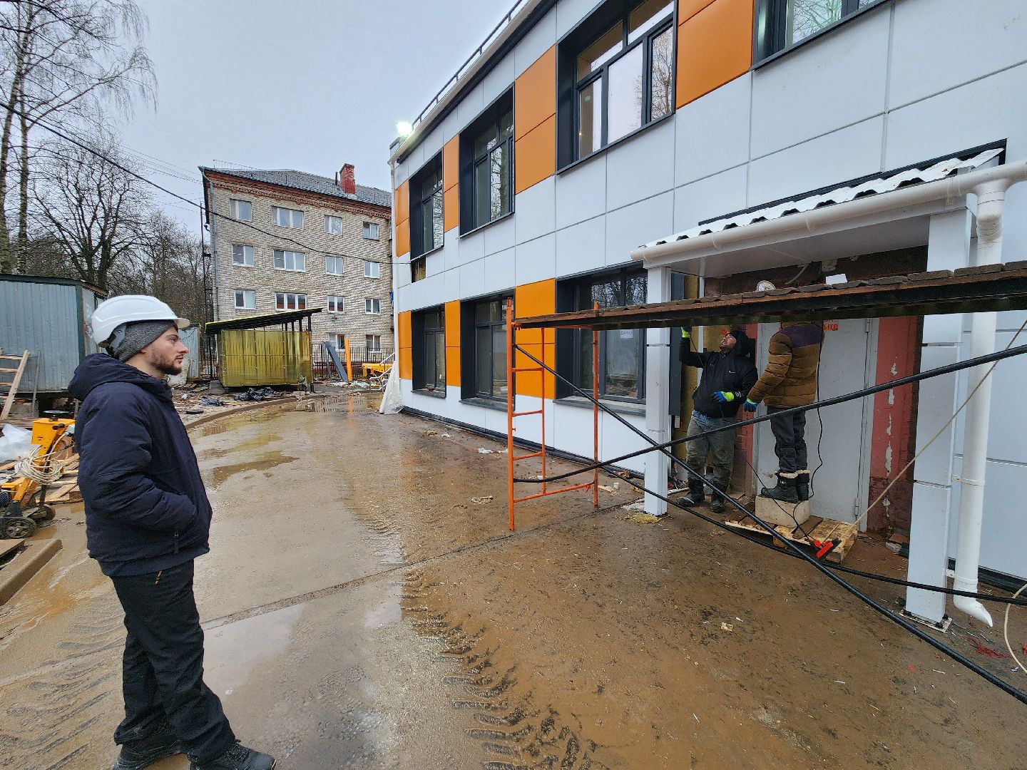 чехов, улица ильича 34а, детсад, дошкольное отделение, лицей 4, капитальный ремонт, реконструкция, капремонт здания, замена кровли, фасадные работы, облицовка, композитные панели, утепление, гидроизоляция,  новые пластиковые окна, обновление входных групп, благоустройство территории, госпрограмма московской области, социальные объекты,