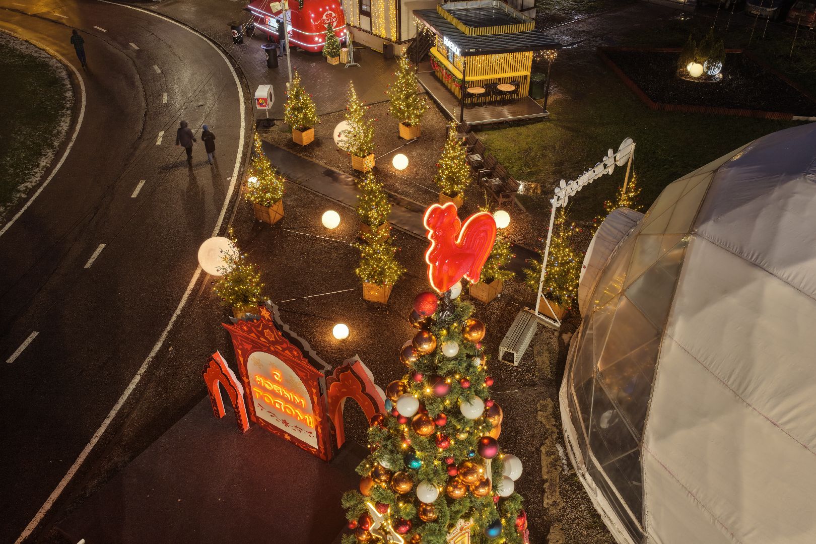 видео с коптера, парк лазутиной, новый год в подмосковье,