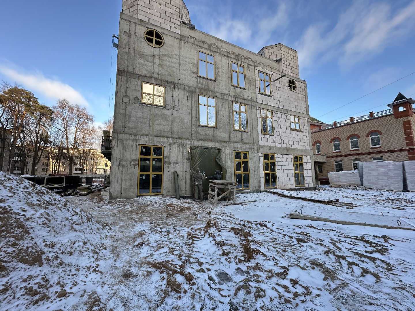 строительство, Пристройка , детский сад звездочка, пушкинский городской округ, пушкино,