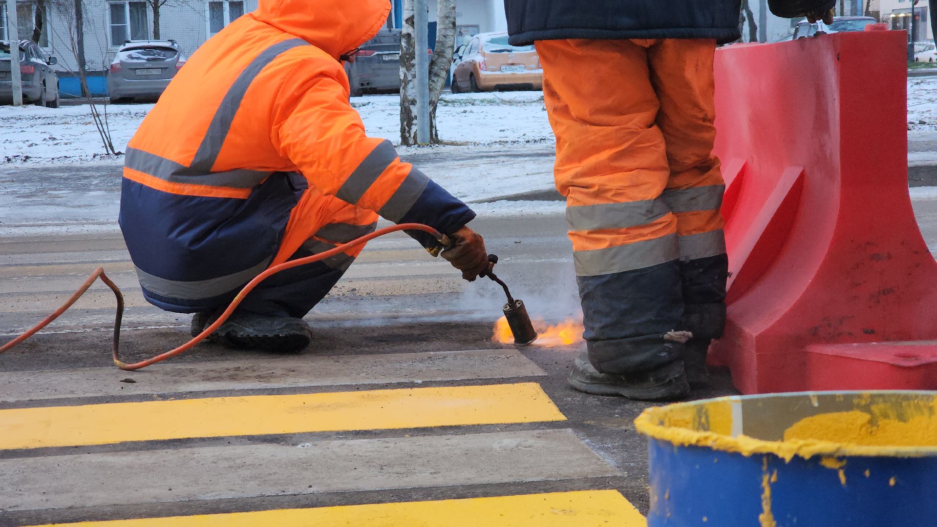 разметка дороги, дорожная разметка, лобня,