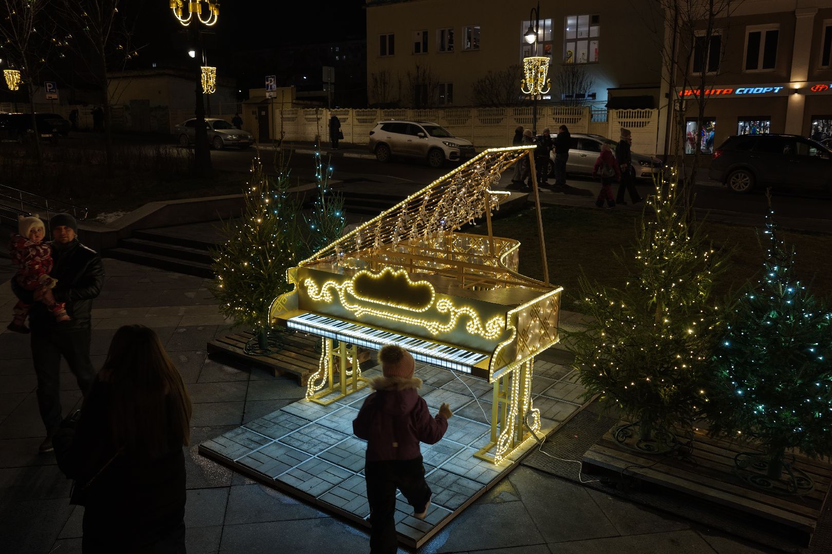 видео с коптера, новый год в ногинске, елка в ногинске, каток в ногинске,