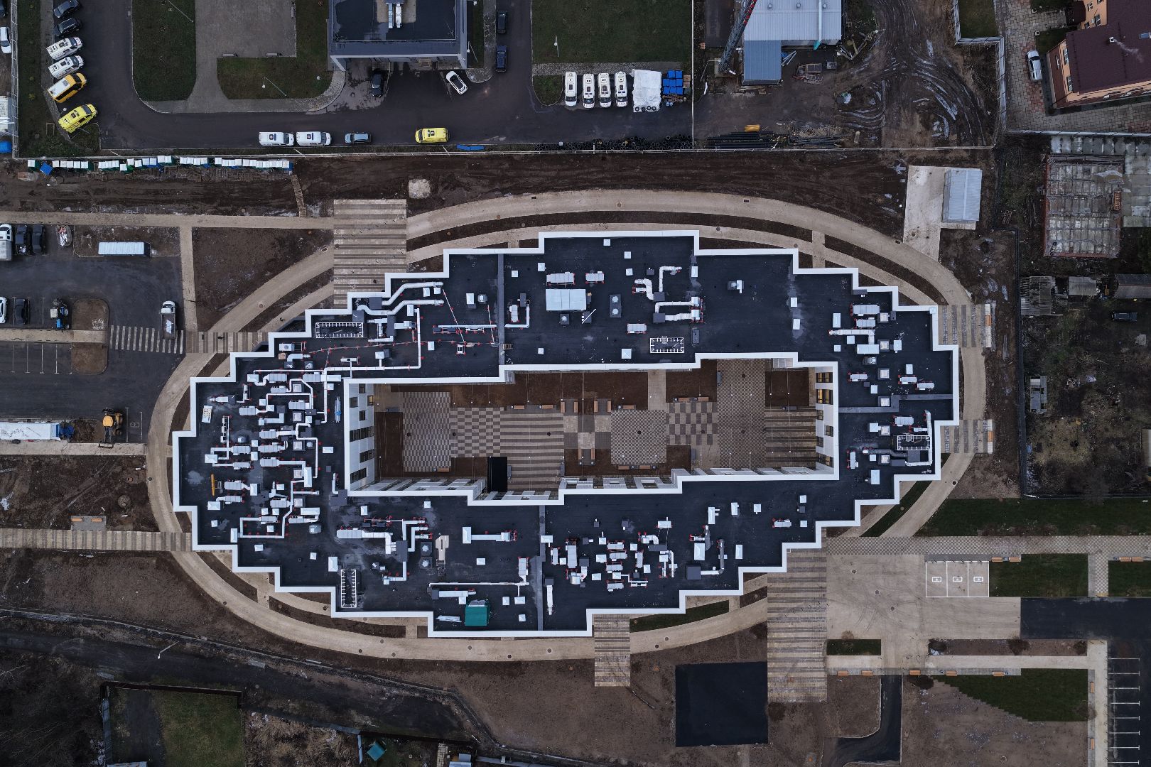 видео с коптера, поликлиника в ногинске,