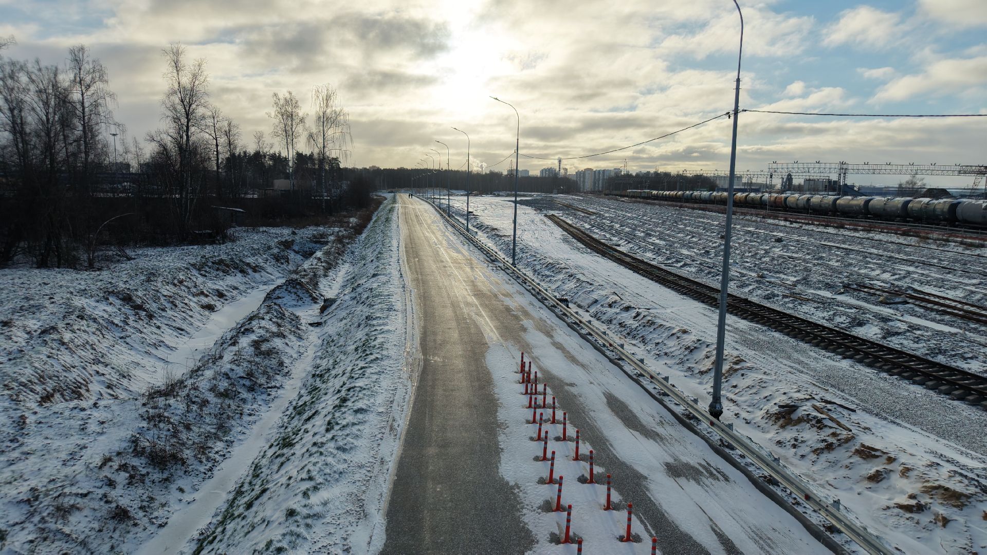 видео с коптера, северный подъезд к лобне, дороги подмосковья,