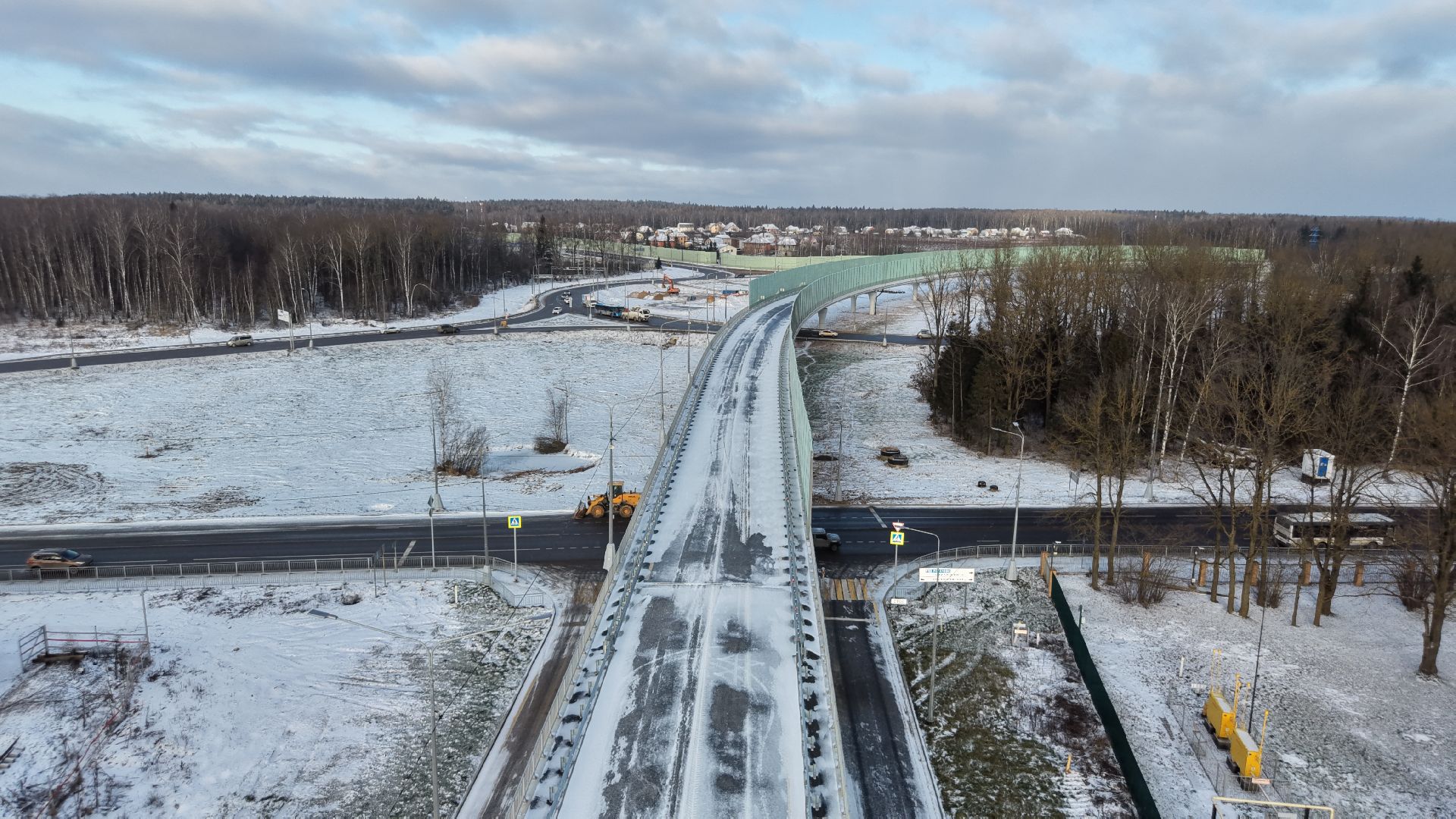 видео с коптера, северный подъезд к лобне, дороги подмосковья,
