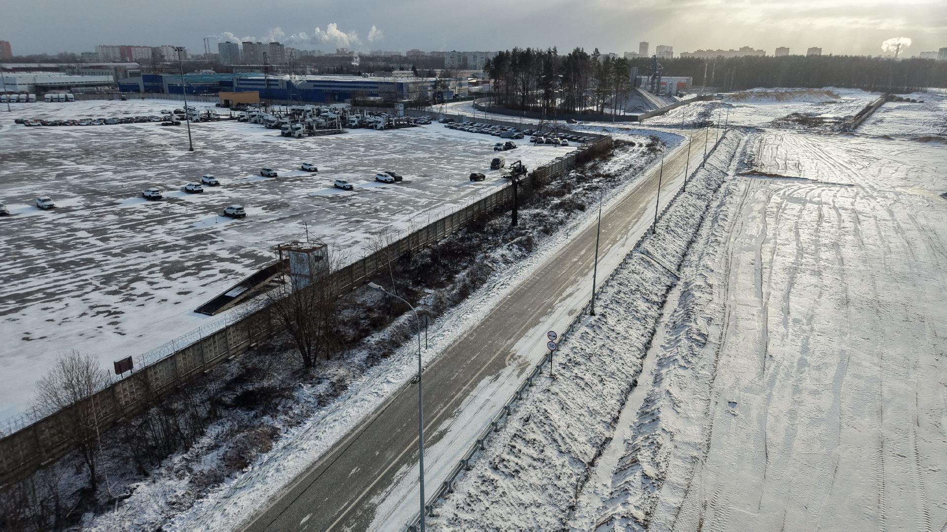 видео с коптера, северный подъезд к лобне, дороги подмосковья,