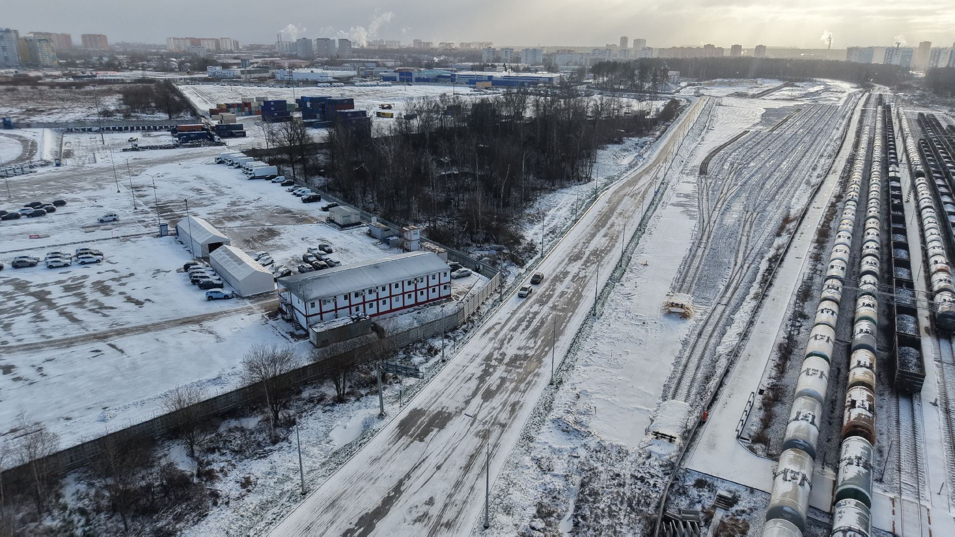 видео с коптера, северный подъезд к лобне, дороги подмосковья,
