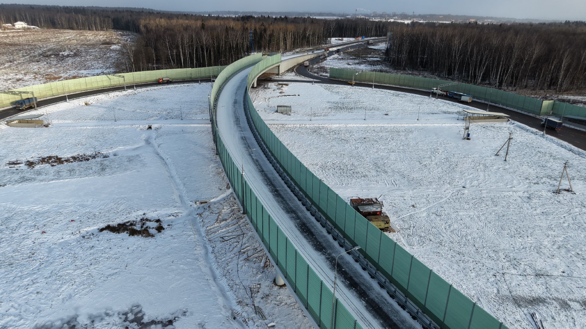 видео с коптера, северный подъезд к лобне, дороги подмосковья,