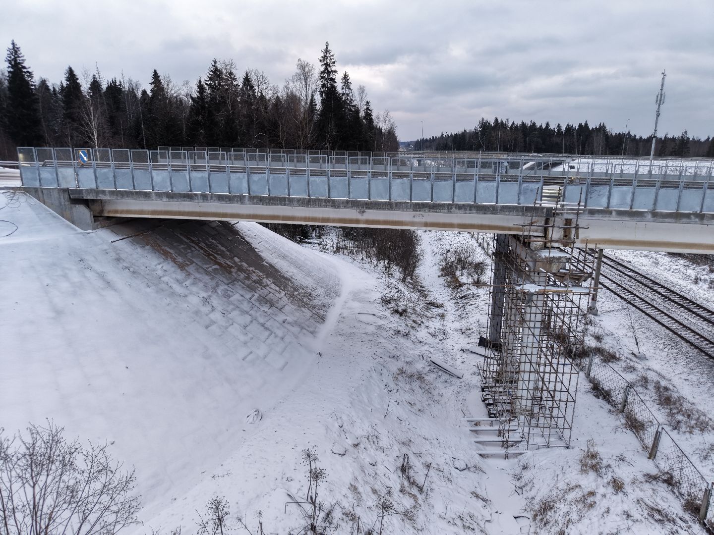 видео с коптера, путепровод на обуховском шоссе, путепровод в солнечногорске,