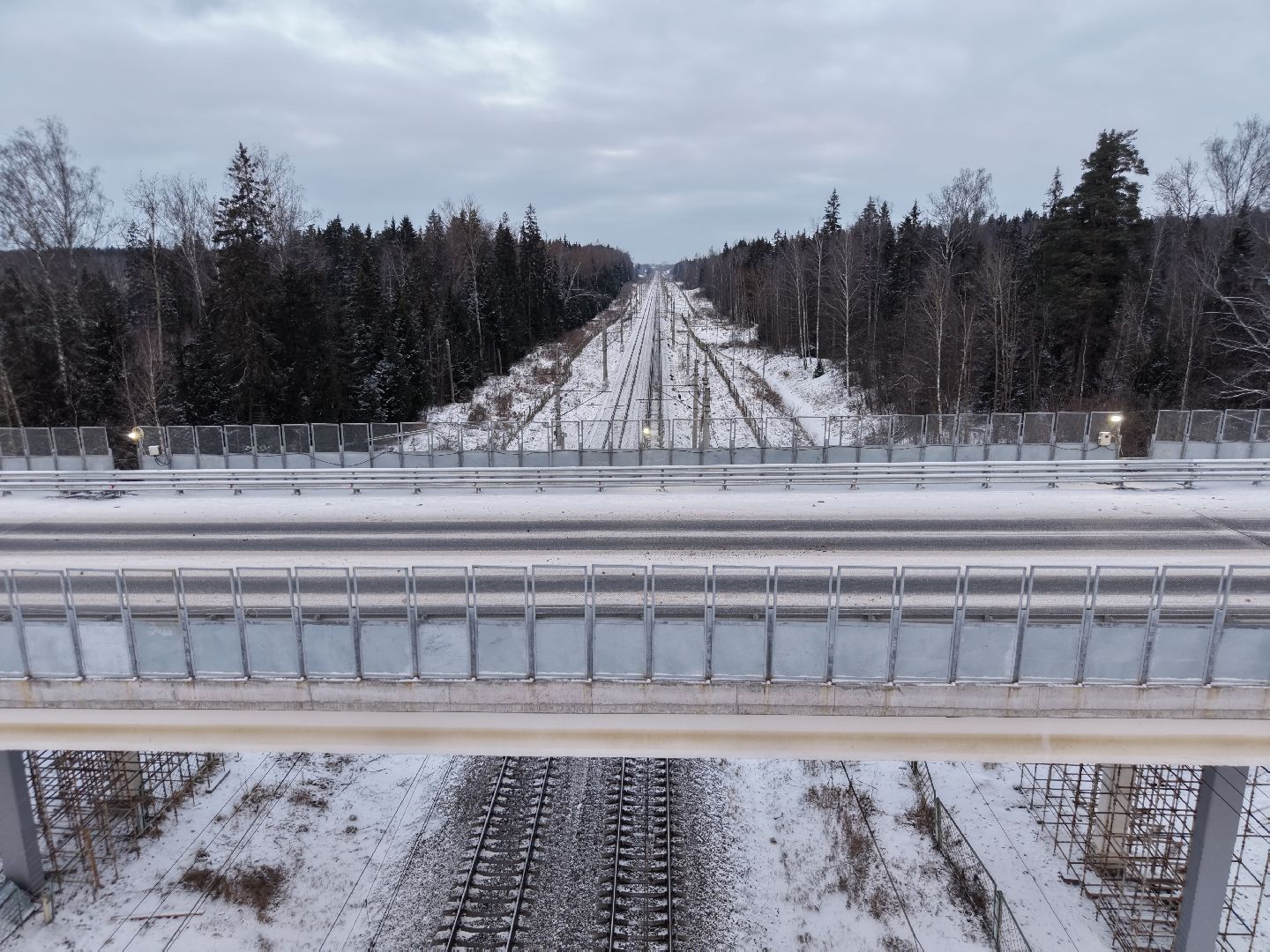 видео с коптера, путепровод на обуховском шоссе, путепровод в солнечногорске,