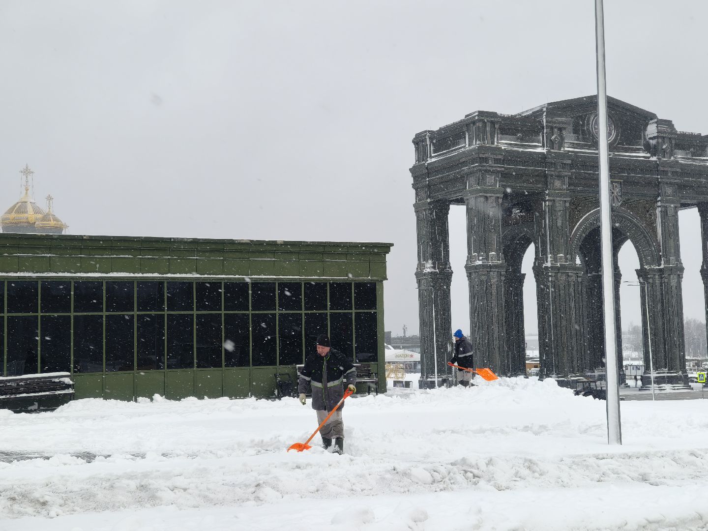 главный храм вс рф, парк патриот, одинцовский округ,снегопад,