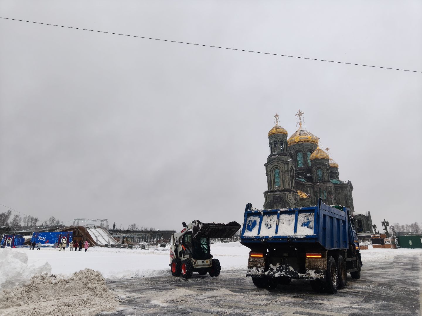 главный храм вс рф, парк патриот, одинцовский округ,снегопад,