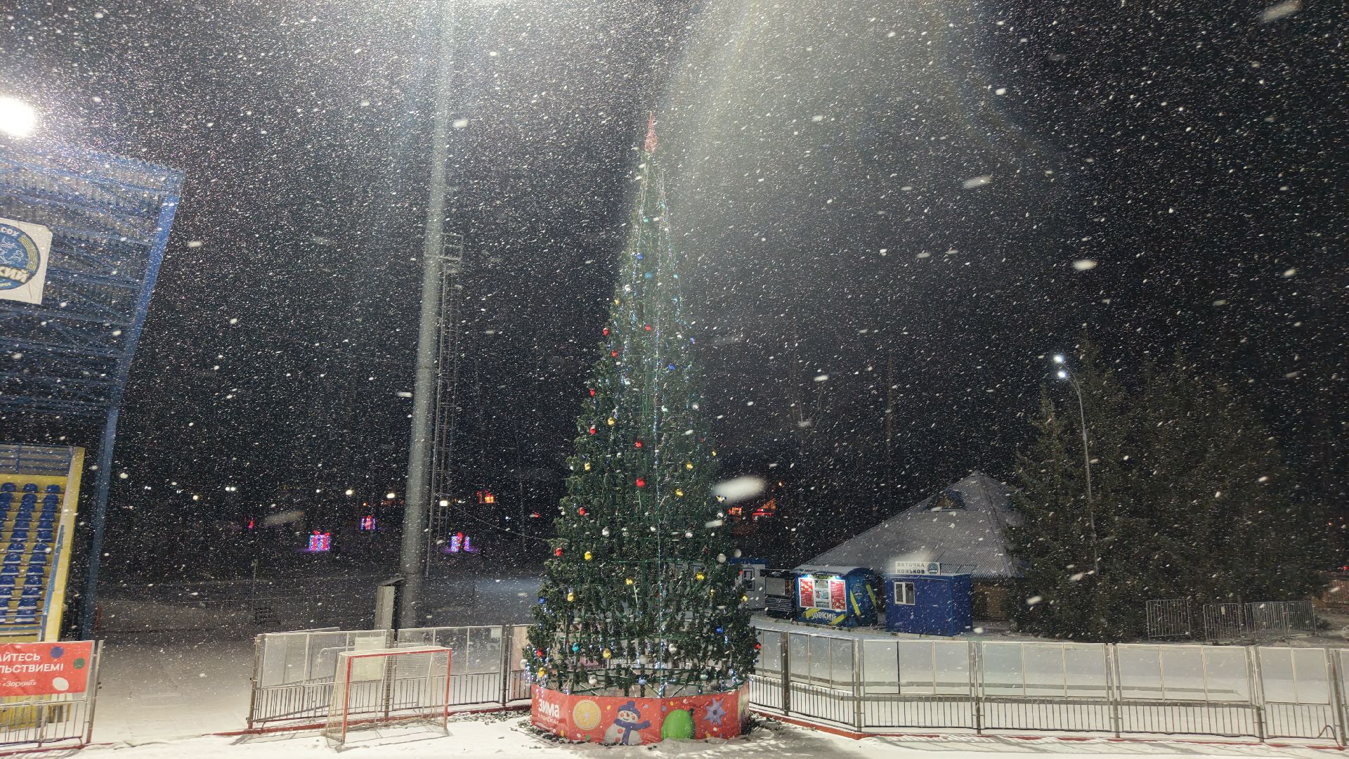 видео с коптера,елка в красногорске, каток в красногорске, новый год в подмосковье,
