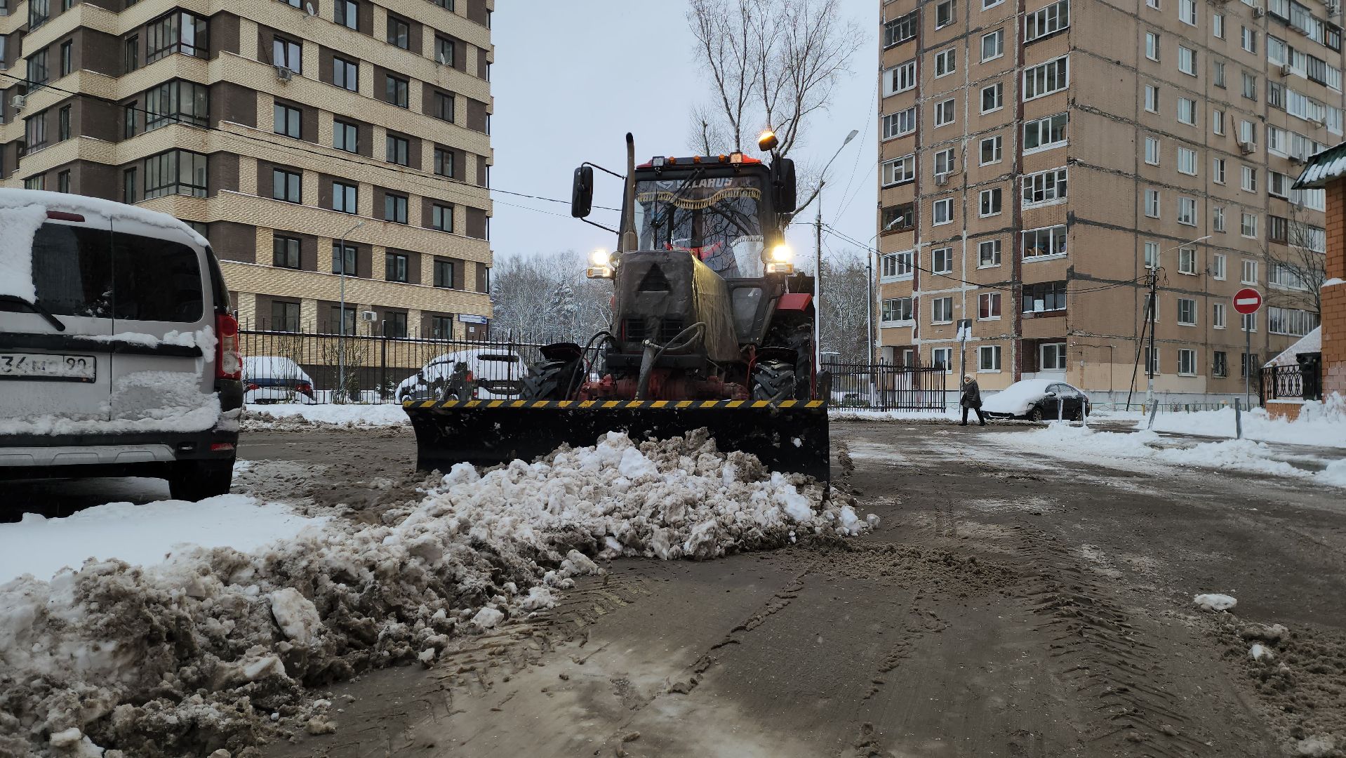 снегопад, уборка снега, красногорск,