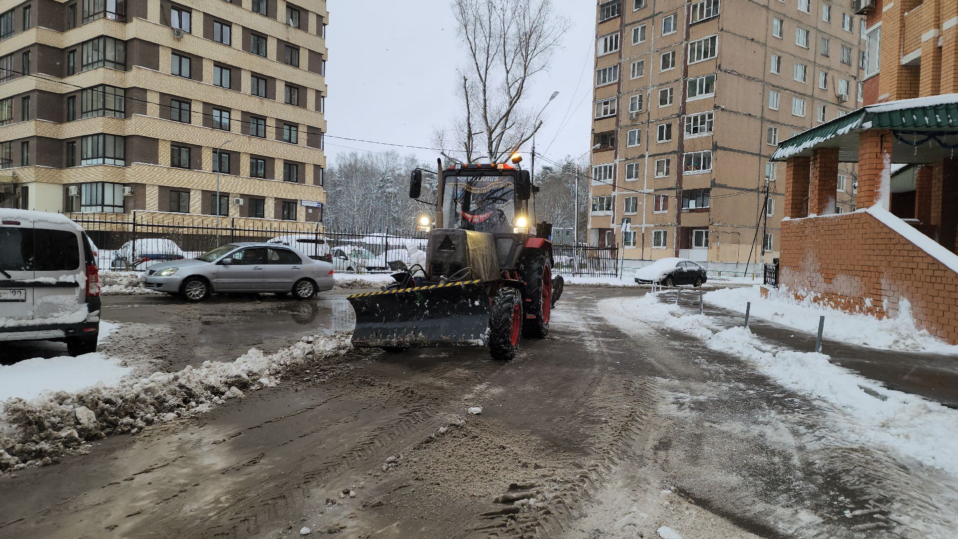 снегопад, уборка снега, красногорск,